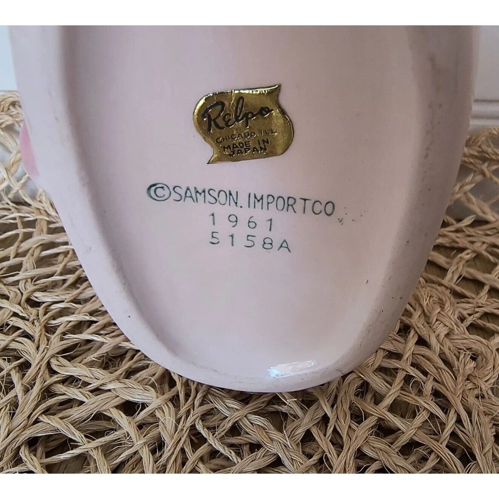 Relpo Pink Baby Bootie Planter, Made In Japan, 1961 Samson Import Co, EUC - Picture 7 of 9